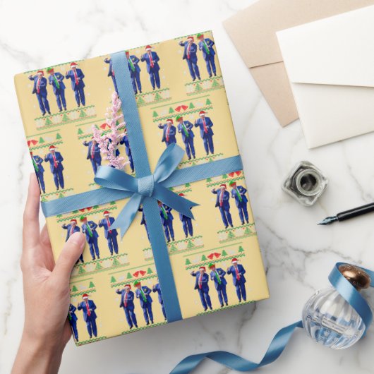 Trump Dance, Grappig Trump Sinterklaas Dance Gold Cadeaupapier (Geschenken)