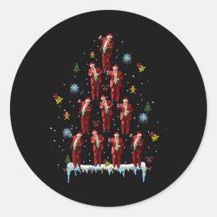 Trump Dance Kerstboom Kerstmispyjama Ronde Sticker