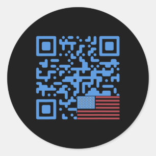 Trump Dance QR Code Vlag VS Trump -elepha Ronde Sticker