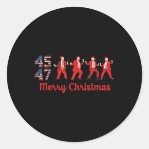 Trump Dans 45 47 Donald Trump Xmas Pyjama Kerst Ronde Sticker