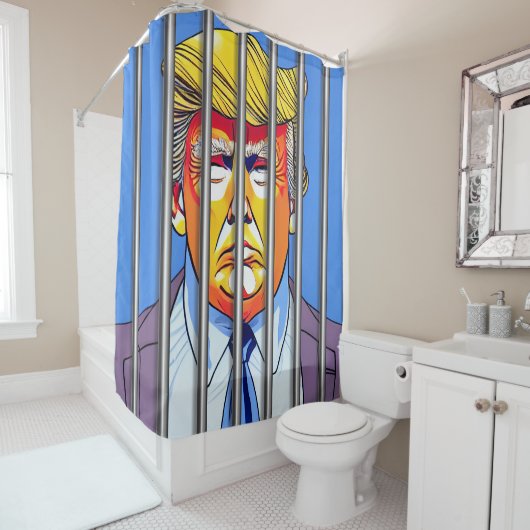 Trump dans le rideau de douche de prison (En situation)
