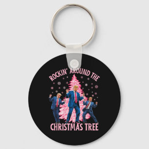 Trump danst Rockin' rond de kerstboompik Sleutelhanger