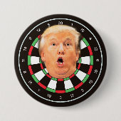 Trump Dartboard Grappig Donald Dart Board Politiek Ronde Button 7,6 Cm (Voorkant)