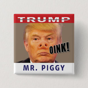 Trump de heer Piggy Vierkante Button 5,1 Cm