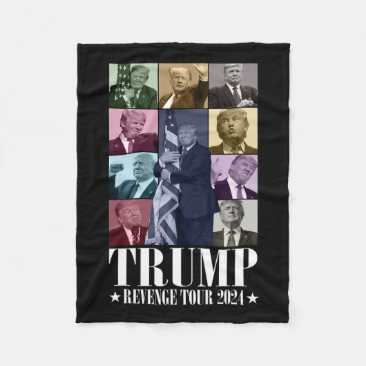 Trump De Wraak Tour 2024 Grappig Fleece Deken (Voorkant)