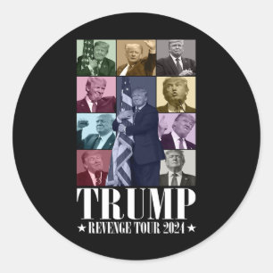 Trump De Wraak Tour 2024 Grappig Ronde Sticker