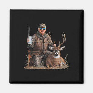 Trump Deer Hunting Donald Trump Old School Camoufl Magneet