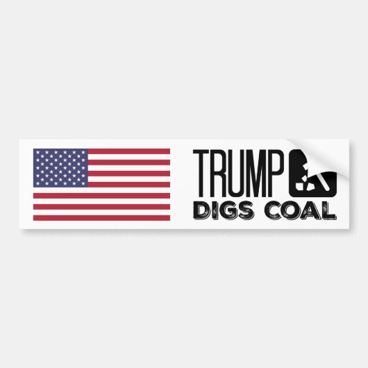 Trump Digs Coal - Trump 2020 Bumpersticker (Voorkant)