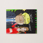 Trump, Donald, Melania, Kerstmis, geschenk, cadeau Legpuzzel (Horizontaal)