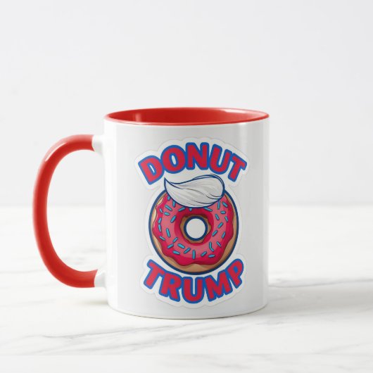 Trump-donut met witte topknoop mok (Links)