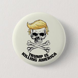 TRUMP doodt AMERIKA Ronde Button 5,7 Cm