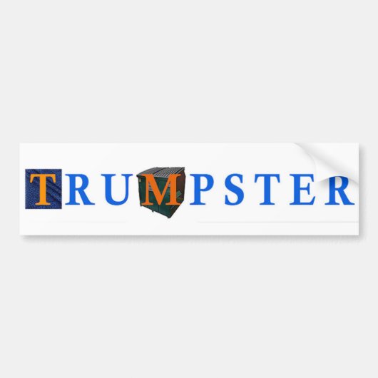 Trump Dumpster Sticker 2 — Blue, White (Voorkant)
