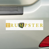 Trump Dumpster Sticker 2 — Gold, Clear (Op auto)