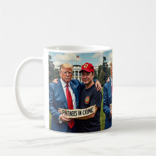 Trump Elon Partners in Crime AI Art Koffiemok