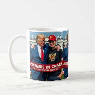 Trump Elon Partners in Crime AI Kunst Koffiemok