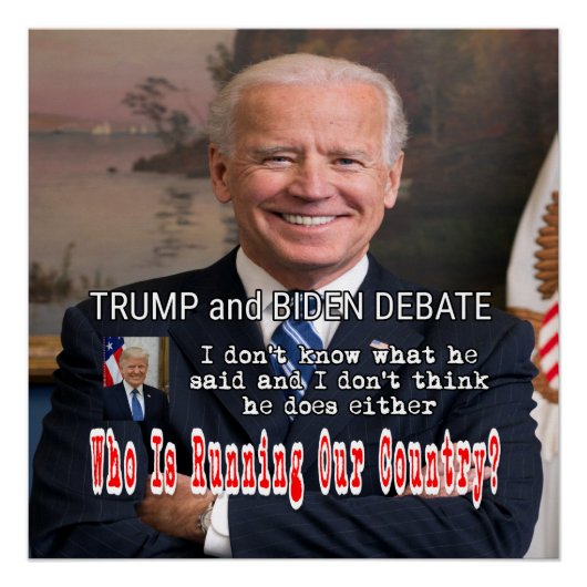 Trump en Biden debat Perfect Poster (Voorkant)