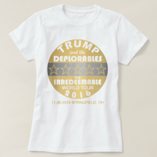Trump en de deplorables World Tour dateren grappig T-shirt
