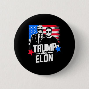 Trump en Elon 2024 Amerikaanse presidentsverkiezin Ronde Button 5,7 Cm