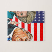 Trump en Hillary Caricature Legpuzzel (Horizontaal)