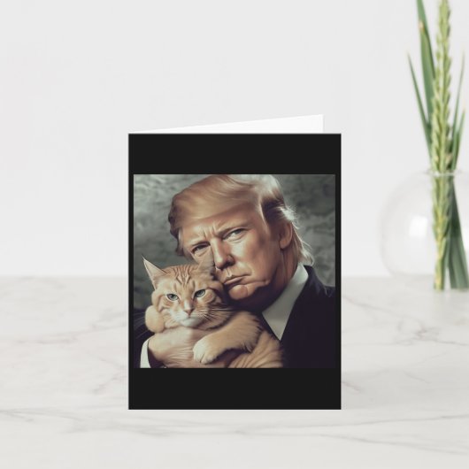 Trump en kat - Grappige Trump Cat meme Kaart (Voorkant)