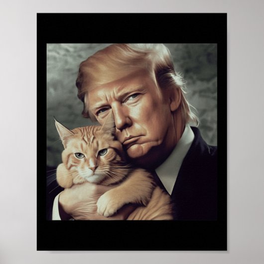 Trump en kat - Grappige Trump Cat meme Poster (Voorkant)