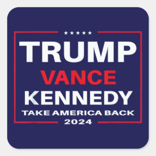 Trump en Kennedy nemen Amerika weer blauw Vierkante Sticker