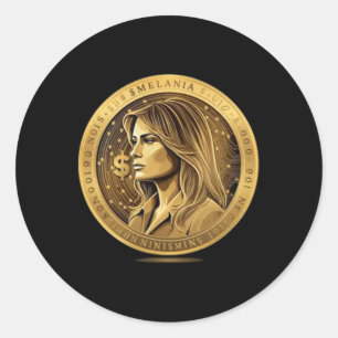 Trump en Melania Valuta Lanceert Meme Coin Trum Ronde Sticker