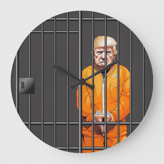 Trump en prison Acrylique Horloge murale, ronde (g (Recto)