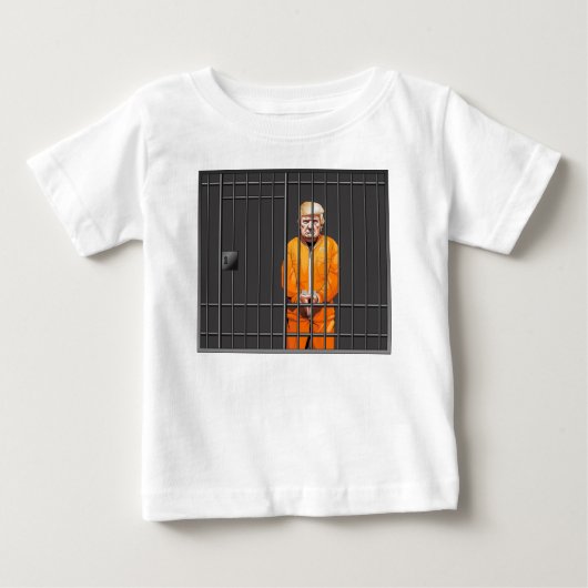 Trump en prison Baby Fine Jersey T-Shirt (Devant)