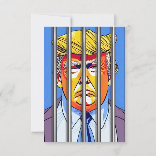 Trump en prison Carte de remerciements plat 3,5 po (Devant)