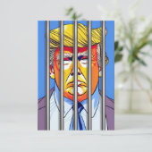 Trump en prison Carte de remerciements plat 3,5 po (Debout devant)