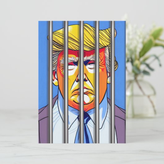 Trump en prison Carte de remerciements plat 5" x 7 (Debout devant)
