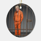 Trump en prison Cercle Ceramic Ornement (Gauche)