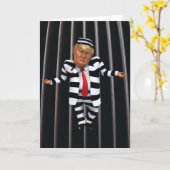 Trump en prison porte une carte de voeux (Fleur jaune)