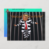 Trump en prison porte une carte postale (Devant / Derrière)