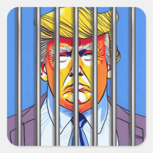 Trump en prison Stickers Carrés