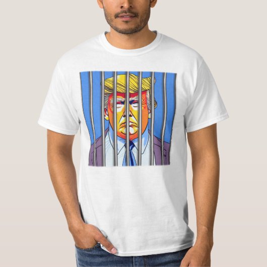 Trump en prison - T-shirt à la valeur masculine (Devant)