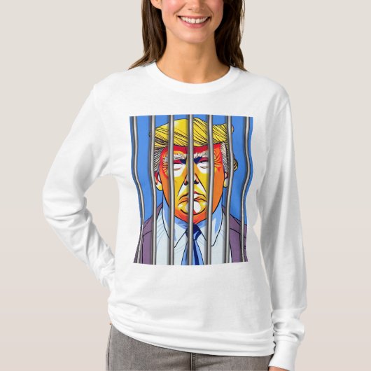 Trump en prison T-shirt à manches longues de base  (Devant)