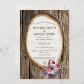 Trump en tranche d'arbre avec Faire-part de mariag (Devant / Derrière)