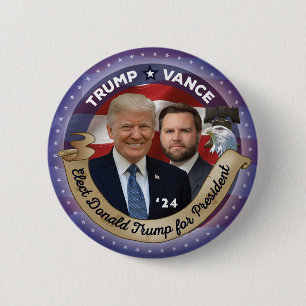 Trump en Vance in 2024 Ronde Button 5,7 Cm