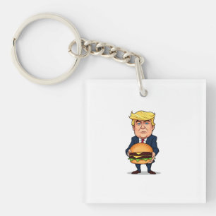 Trump en zijn burger - Grappig en gekleurd beeld Sleutelhanger