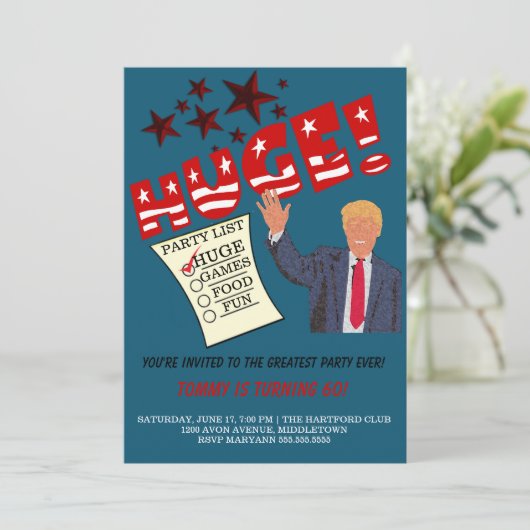 Trump ENORME Grootste Feest ooit Vier het feest Kaart (Staand voorkant)