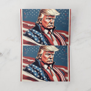 Trump Epic American Flag Wenskaart Folie Wenskaart