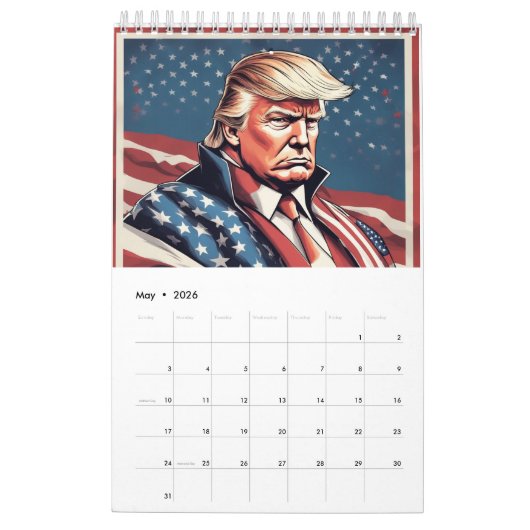 Trump Epic Amerikaanse vlag kalender (Mei 2026)