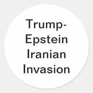 Trump-Epstein Iran invasie Hankamer Artjunkhaus Ronde Sticker