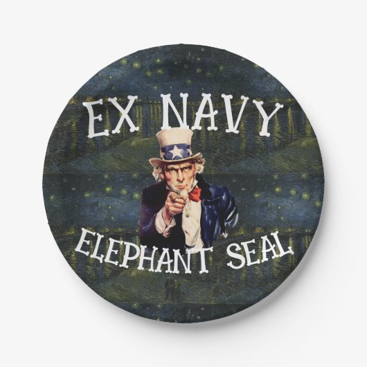 Trump Ex Navy Elephant Seal Filmboek Papieren Bordje (Voorkant)