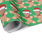 Trump Face Custom Face Foto Gingerbread Cadeaupapier (Rol Hoek)