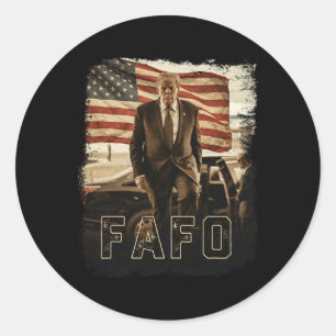 Trump Fafo Vintage President Trump 2026 Ronde Sticker