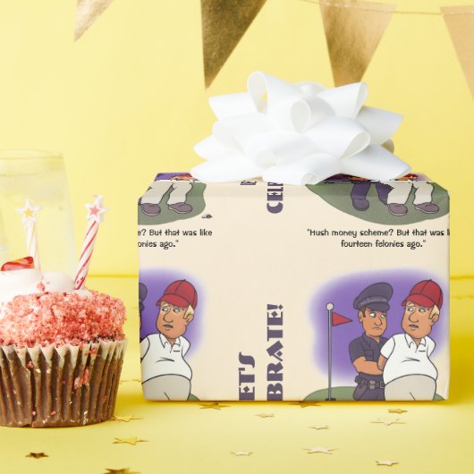 Trump Felonies Wrapping Paper Cadeaupapier (Verjaardagsfeest)