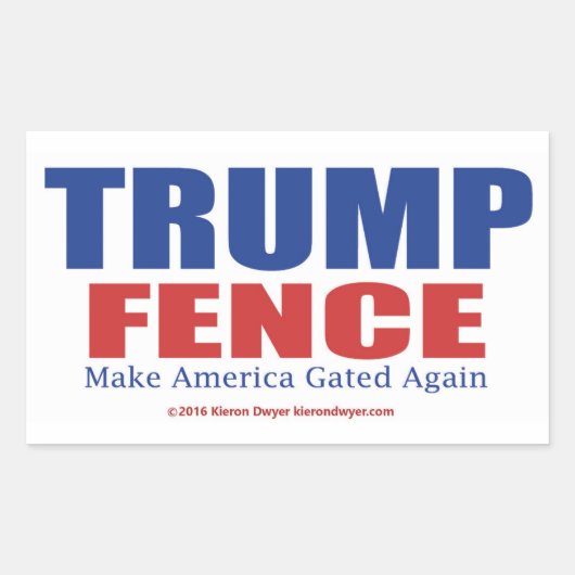 Trump Fence 2016 Rechthoekige Sticker (Voorkant)